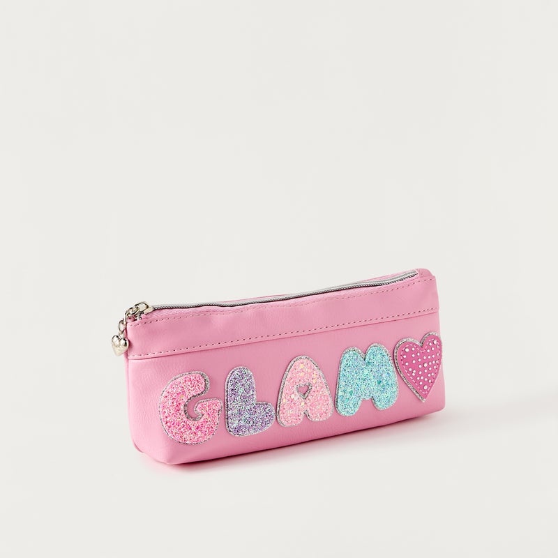 OMG Pouch - Multi Glitter Hearts - 1Cmprt (Pvc) Pink \ 3.75X8.50X2.00 - Image 2